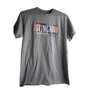 Gildan Dryblend Graphic T Shirt Sz M Cotton blend Gray Stingray Swimming YMCA
